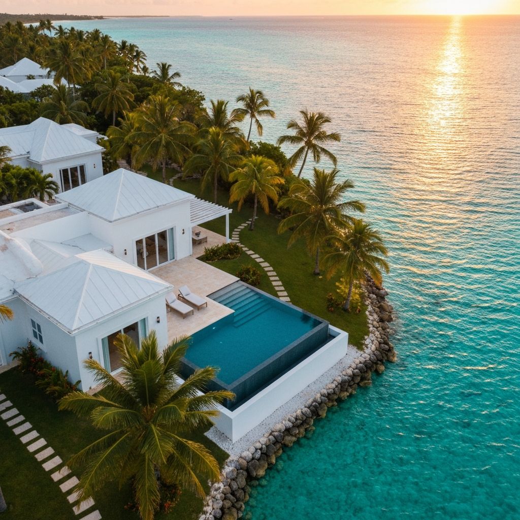 Luxury Caribbean villa with infinity pool overlooking the ocean